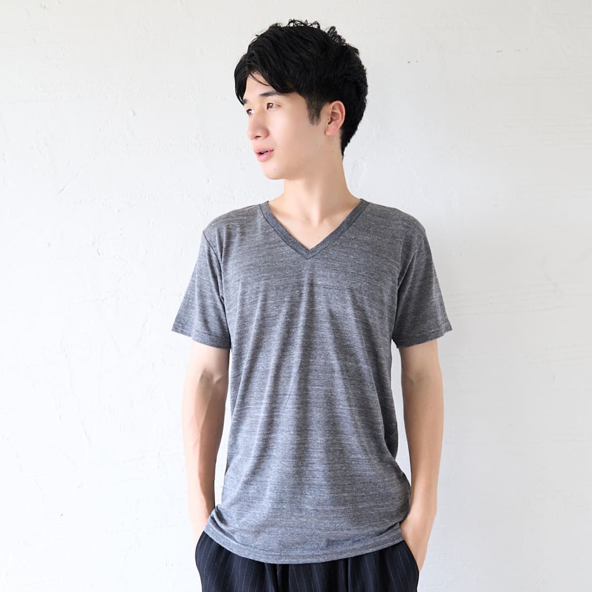 トライブレンドVネックTシャツ | メンズ | 1枚 | CR1106 | ミックスブルー