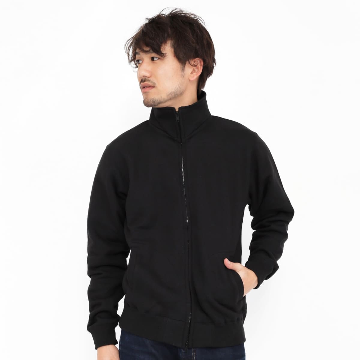 レギュラーフルジップトラックトップ | メンズ | 1枚 | CS2261 | スーパーブラック