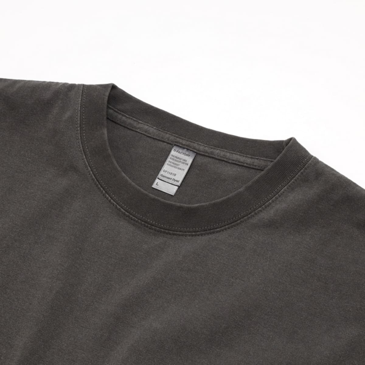 6.6オンス ロングスリーブガーメントダイTシャツ（1.6インチリブ） | メンズ | 1枚 | DF1201D | ヴィンテージブラック