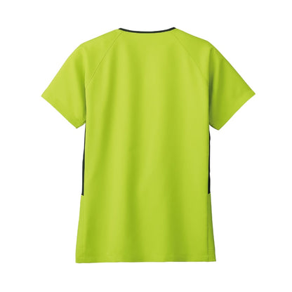 レディスジップスクラブ | 医療介護ユニフォーム | 1枚 | 7014SC | ターコイズ×ダークネイビー