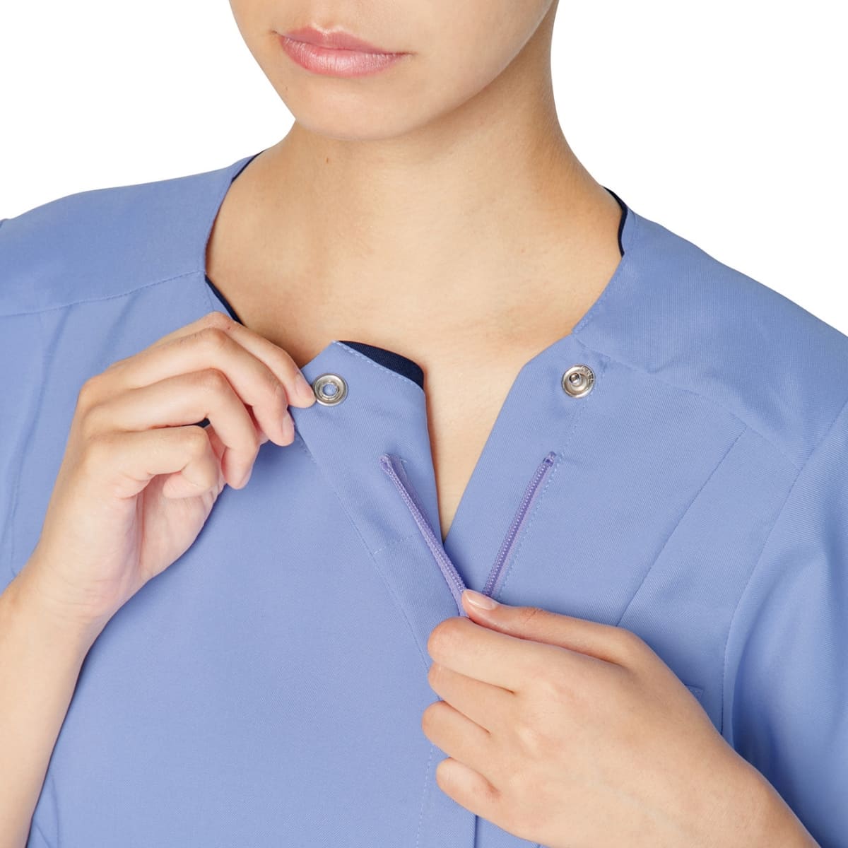 レディスジップスクラブ | 医療介護ユニフォーム | 1枚 | 7022SC | バーガンディ×チェリーピンク