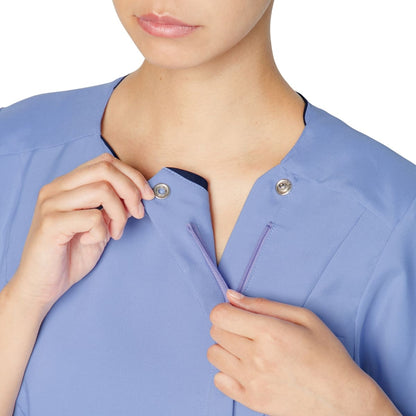 レディスジップスクラブ | 医療介護ユニフォーム | 1枚 | 7022SC | バーガンディ×チェリーピンク