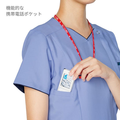 レディスジップスクラブ | 医療介護ユニフォーム | 1枚 | 7022SC | バーガンディ×チェリーピンク