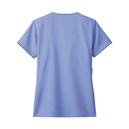 レディスジップスクラブ | 医療介護ユニフォーム | 1枚 | 7022SC | ターコイズ×ダークネイビー