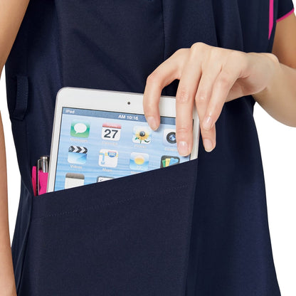 レディスジップスクラブ | 医療介護ユニフォーム | 1枚 | 7023SC | ピンク×バーガンディ