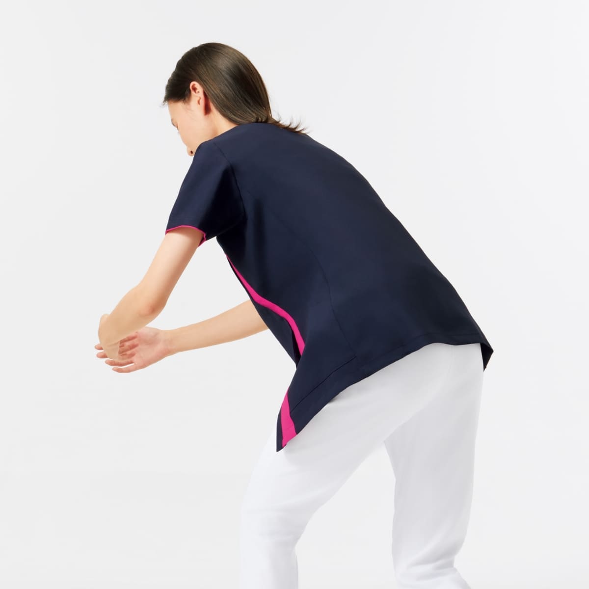 レディスジップスクラブ | 医療介護ユニフォーム | 1枚 | 7023SC | ダークネイビー×ターコイズ