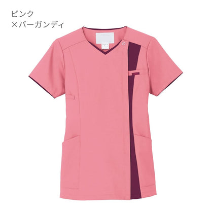 レディスジップスクラブ | 医療介護ユニフォーム | 1枚 | 7023SC | ターコイズ×ダークネイビー