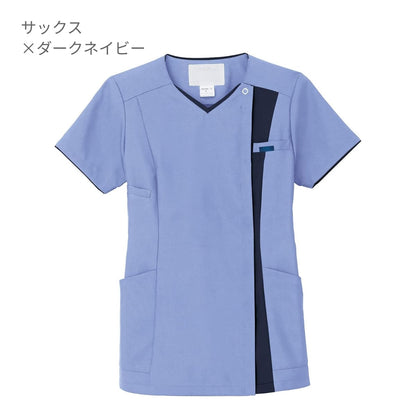 レディスジップスクラブ | 医療介護ユニフォーム | 1枚 | 7023SC | ダークネイビー×チェリーピンク