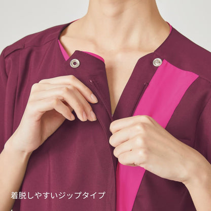 レディスジップスクラブ | 医療介護ユニフォーム | 1枚 | 7023SCP | バーガンディ