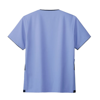 メンズジップスクラブ | 医療介護ユニフォーム | 1枚 | 7025SC | サックス×ダークネイビー