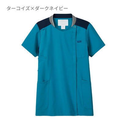 レディスジップスクラブ | 医療介護ユニフォーム | 1枚 | 7043SC | ダークネイビー×ダークネイビー