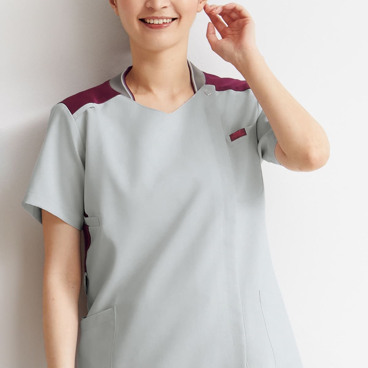 レディスジップスクラブ | 医療介護ユニフォーム | 1枚 | 7043SC | ダークネイビー×ダークネイビー