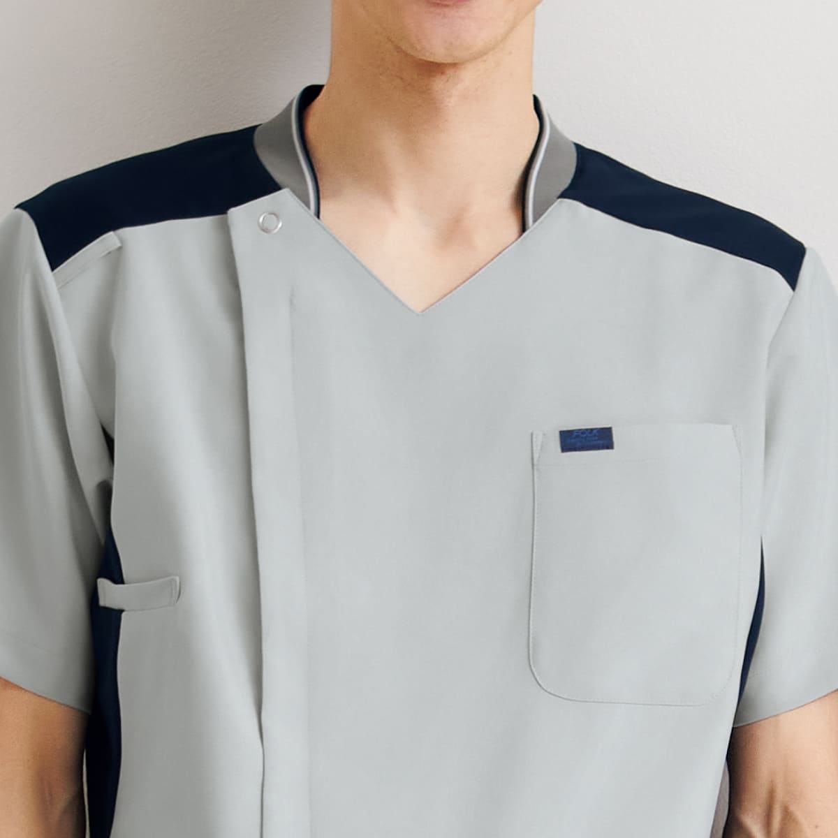 メンズジップスクラブ | 医療介護ユニフォーム | 1枚 | 7044SC | ダークネイビー×ダークネイビー