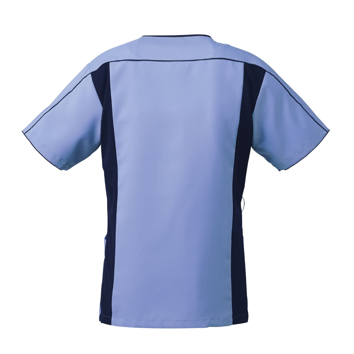 メンズニットスクラブ | 医療介護ユニフォーム | 1枚 | 7051SC | サックス×ダークネイビー