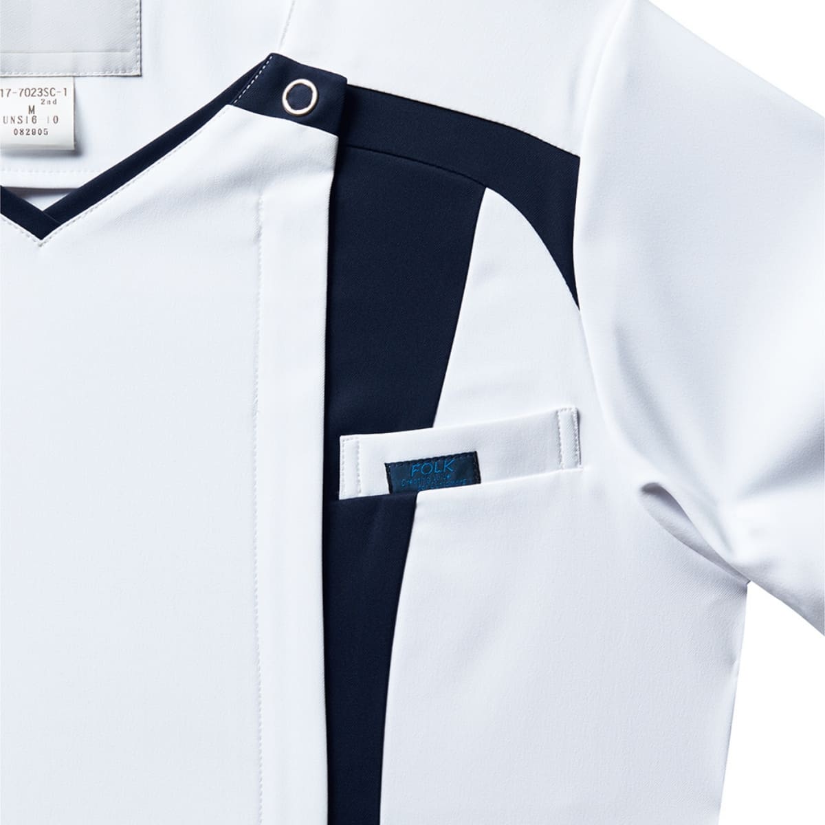 レディスジップスクラブ | 医療介護ユニフォーム | 1枚 | 7052SC | ホワイト×ダークネイビー