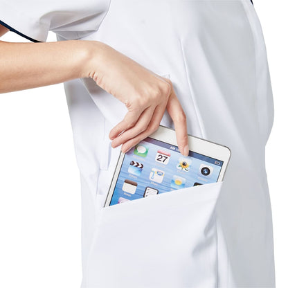 メンズジップスクラブ | 医療介護ユニフォーム | 1枚 | 7053SC | ホワイト×ダークネイビー