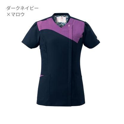 レディスジップスクラブ（Wacoal HI collection） | メディカルウェア | 1枚 | HI712 | ダークネイビー×マロウ