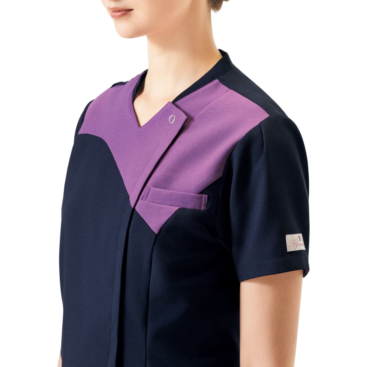 レディスジップスクラブ（Wacoal HI collection） | メディカルウェア | 1枚 | HI712 | ダークネイビー×マロウ