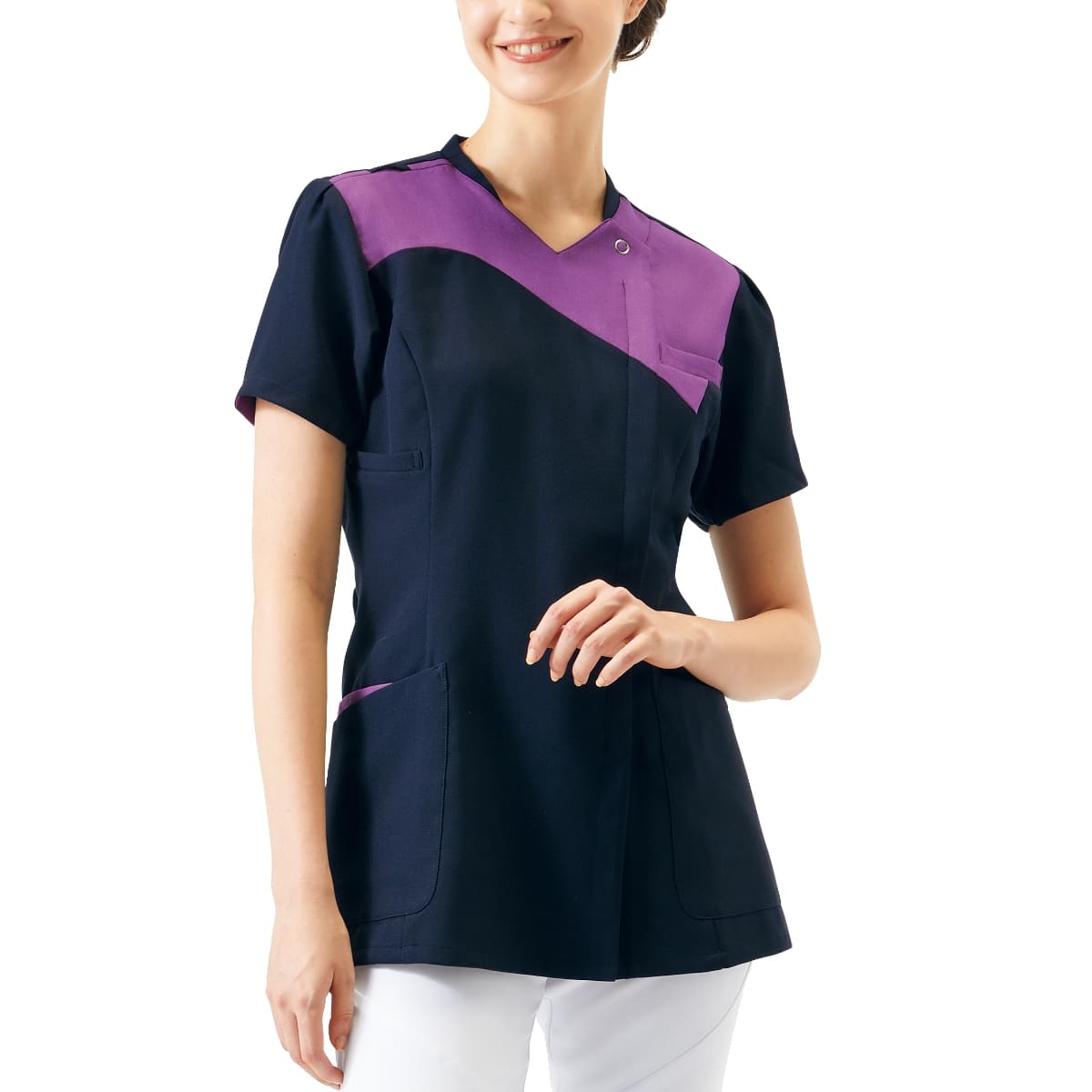 レディスジップスクラブ（Wacoal HI collection） | メディカルウェア | 1枚 | HI712 | バーガンディ×リリスピンク