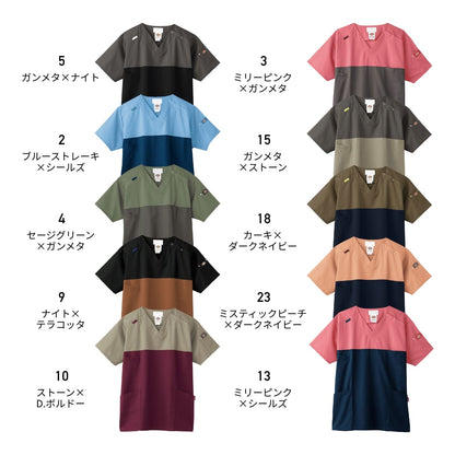 スクラブ（Dickies） | メディカルウェア | 1枚 | 7040SC | ミスティックピーチ×ダークネイビー