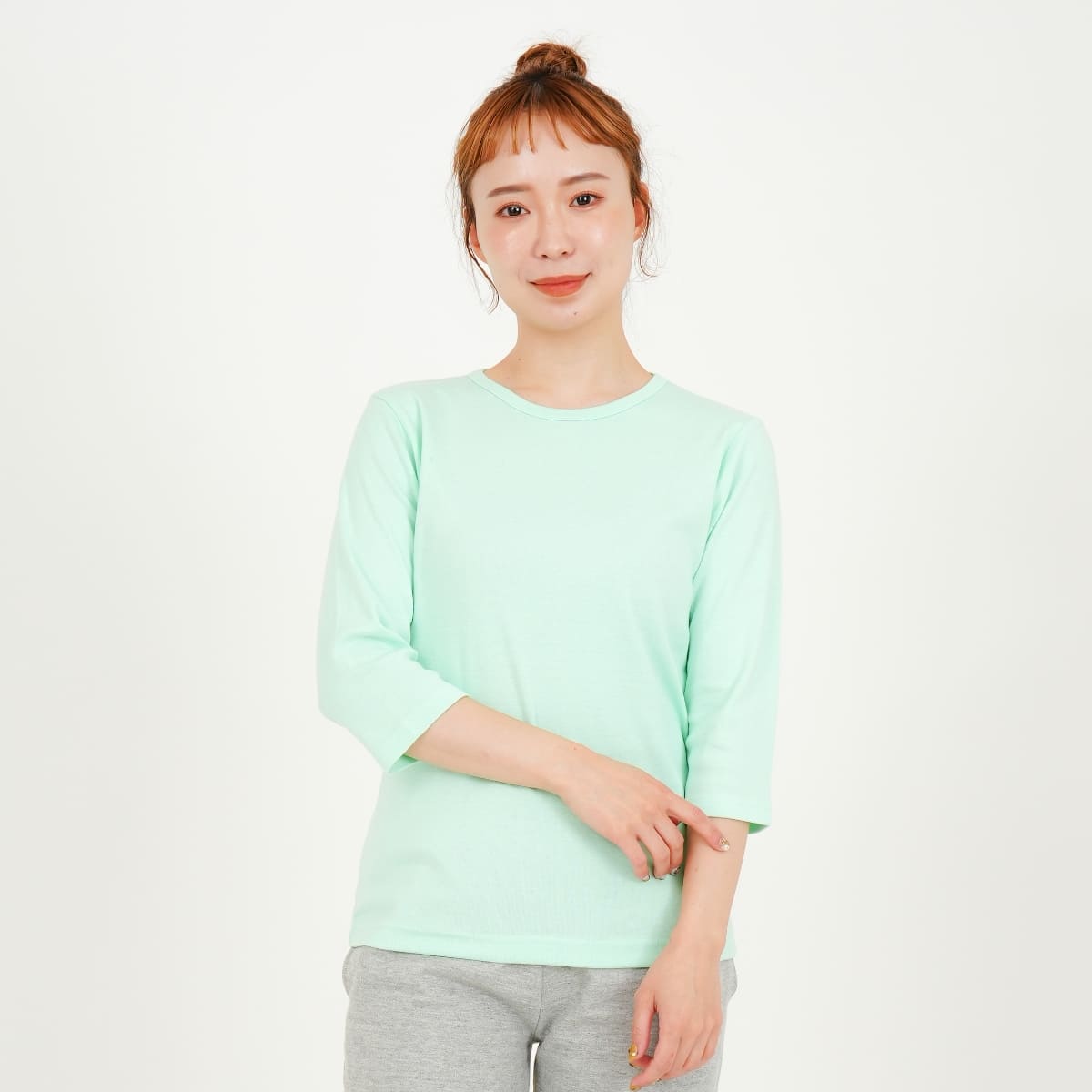 Marine Pontiac 長袖シャツ ホワイト×グリーン MENS ベーシック長袖ポロシャツ グリーン/072344010