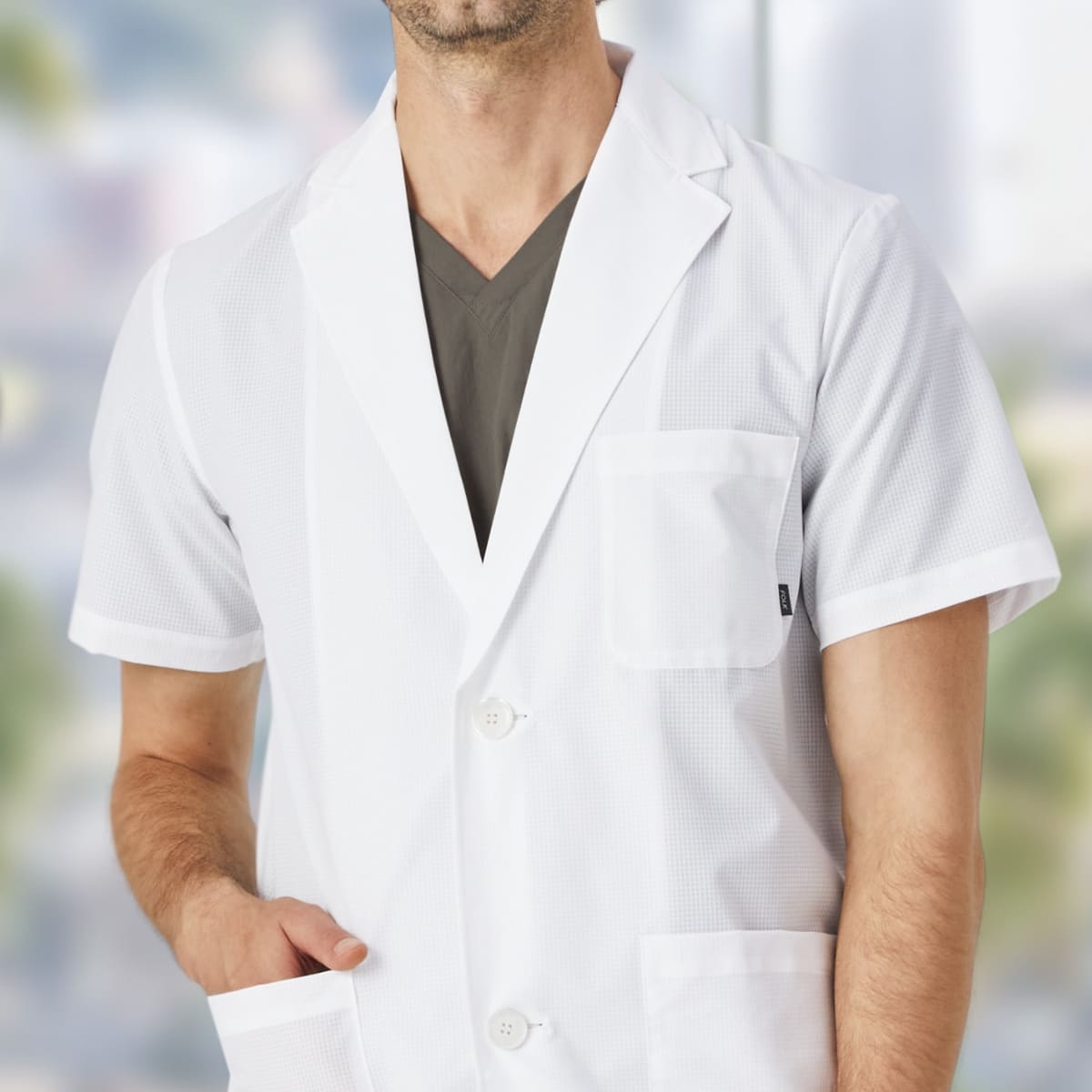 メンズシングルコート半袖 | ユニフォーム | 1枚 | 1542PH | ホワイト