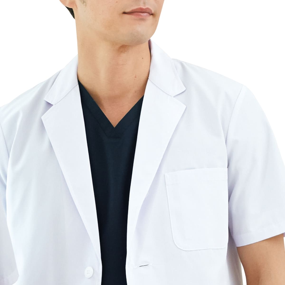 メンズ診察衣シングル半袖 | ユニフォーム | 1枚 | 1532PO | ホワイト