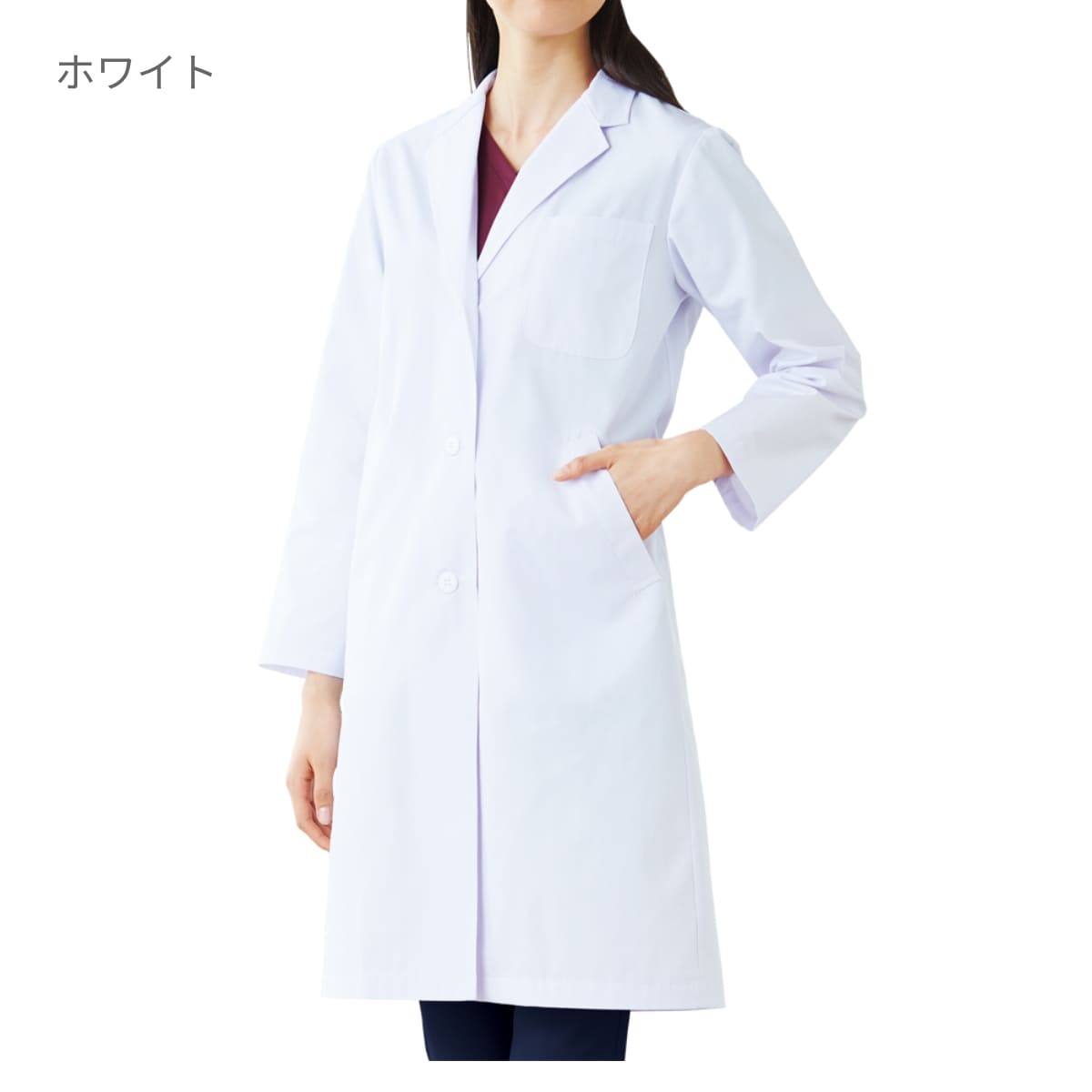 レディス診察衣シングル | ユニフォーム | 1枚 | 2530PO | ホワイト