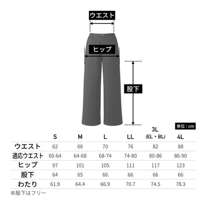 ワイドパンツ | 医療介護ユニフォーム | 1枚 | 6020SC | ブラック