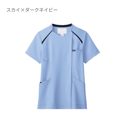 レディスジップスクラブ | 医療介護ユニフォーム | 1枚 | 7068SC | ダークネイビー×フュクシャローズ