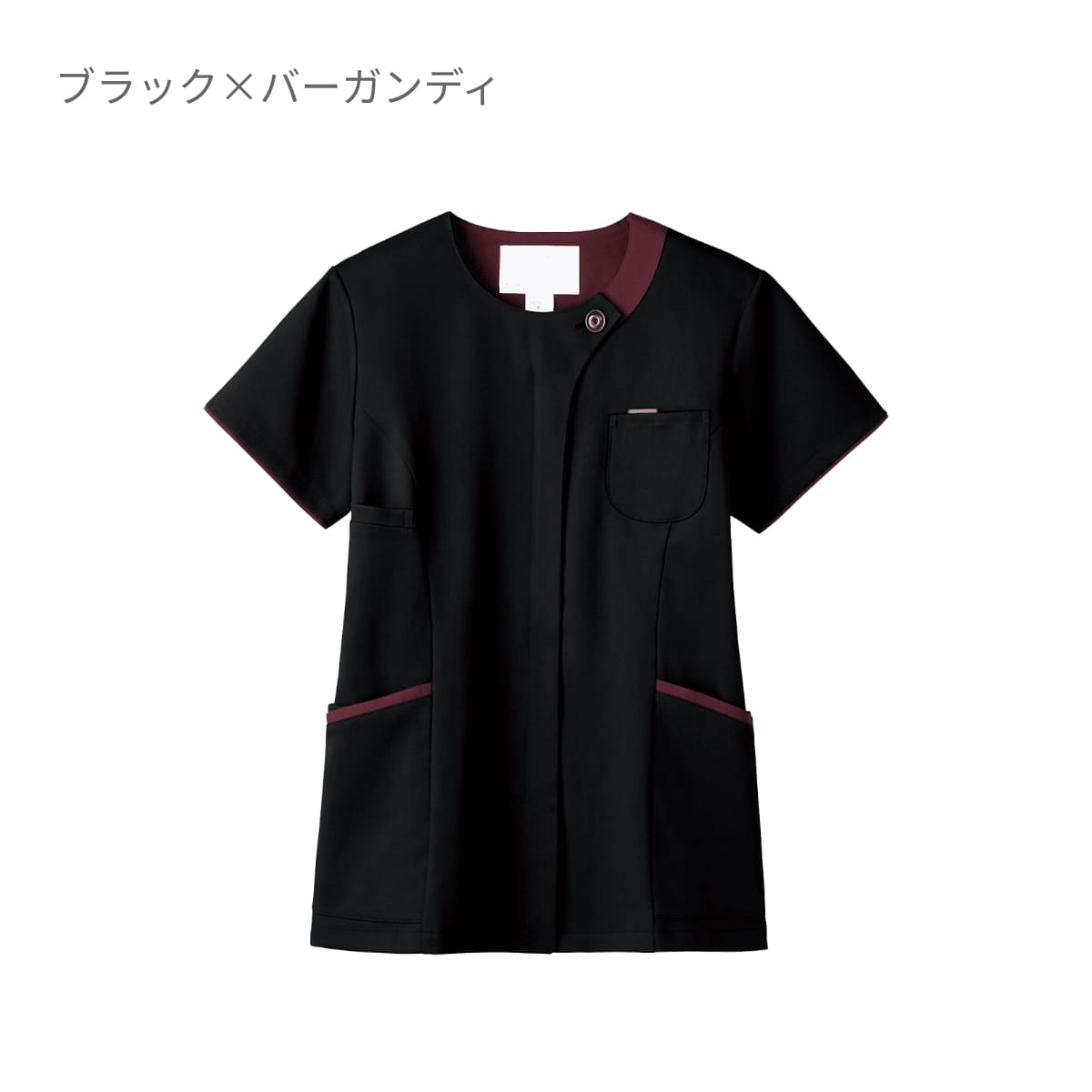 レディスジップスクラブ | 医療介護ユニフォーム | 1枚 | 7069SC | エクルベージュ×ブラウン