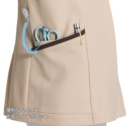 レディスジップスクラブ | 医療介護ユニフォーム | 1枚 | 7069SC | ブラック×バーガンディ