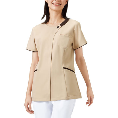 レディスジップスクラブ | 医療介護ユニフォーム | 1枚 | 7069SC | ブラック×バーガンディ