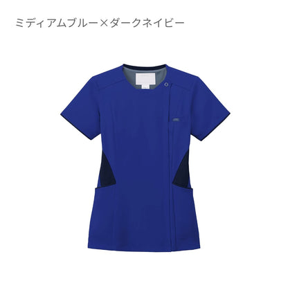 レディスジップスクラブ | 医療介護ユニフォーム | 1枚 | 7078SC | フクシャピンク×ダークネイビー