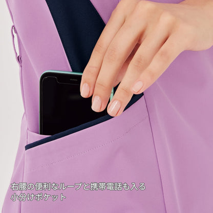 レディスジップスクラブ | 医療介護ユニフォーム | 1枚 | 7078SC | フクシャピンク×ダークネイビー