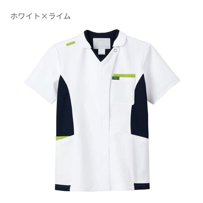 ジップスクラブ | 医療介護ユニフォーム | 1枚 | 7106SC | ホワイト×ライム