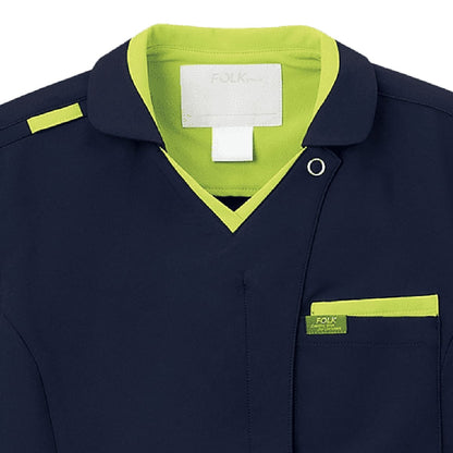 ジップスクラブ | 医療介護ユニフォーム | 1枚 | 7107SC | ダークネイビー×ターコイズ