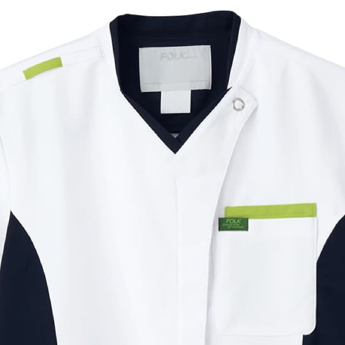 ジップスクラブ | 医療介護ユニフォーム | 1枚 | 7108SC | ホワイト×ライム