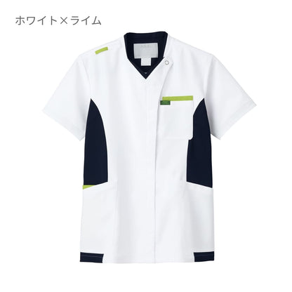 ジップスクラブ | 医療介護ユニフォーム | 1枚 | 7108SC | ホワイト×チェリーピンク