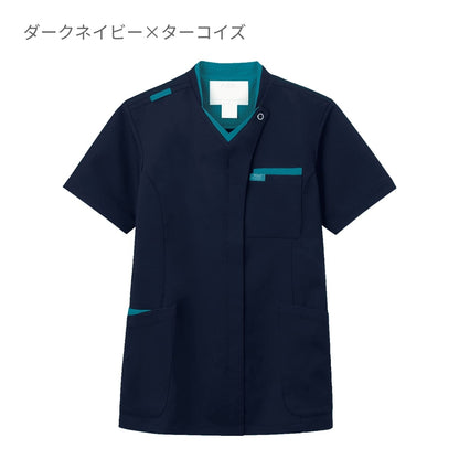 ジップスクラブ | 医療介護ユニフォーム | 1枚 | 7109SC | ダークネイビー×チェリーピンク