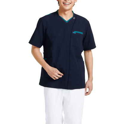 ジップスクラブ | 医療介護ユニフォーム | 1枚 | 7109SC | ダークネイビー×ライム