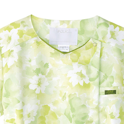 花柄ジップスクラブ | 医療介護ユニフォーム | 1枚 | 7034SC | ピンク