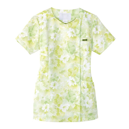 花柄ジップスクラブ | 医療介護ユニフォーム | 1枚 | 7034SC | ピンク