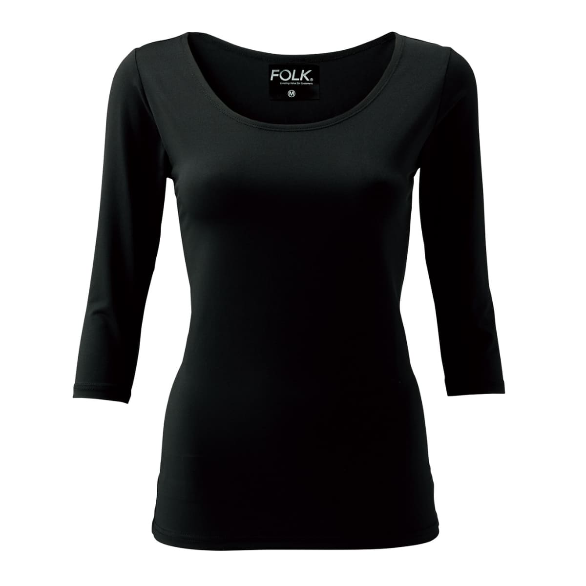 レディスカットソー（7.5分袖） | ユニフォーム | 1枚 | 9001 | ブラック