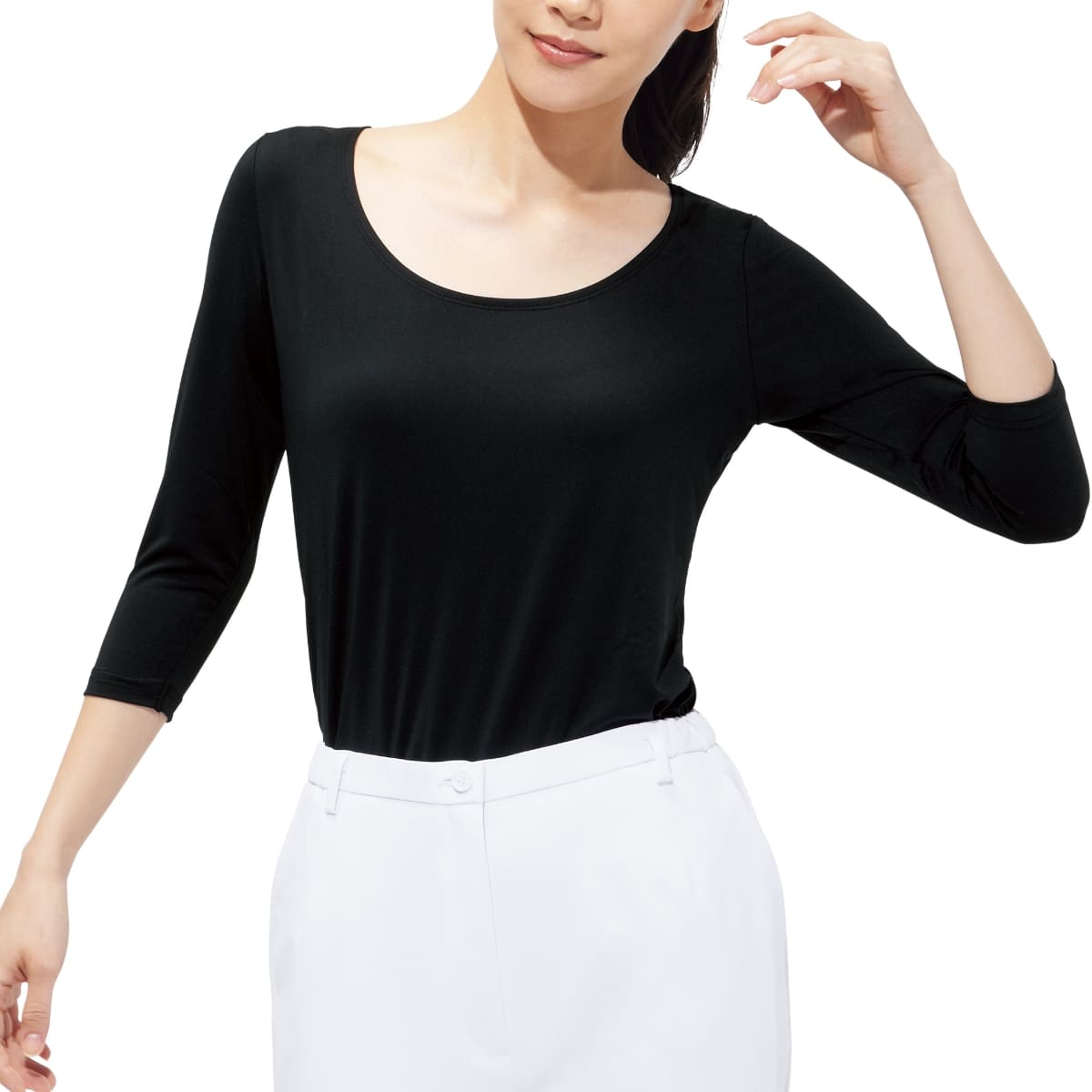 レディスカットソー（7.5分袖） | ユニフォーム | 1枚 | 9001 | ネイビー