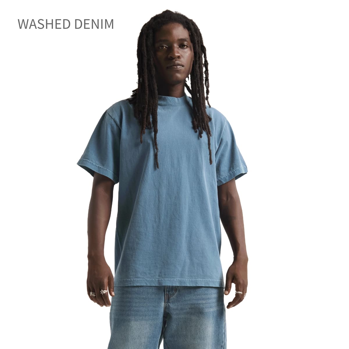 shaka wear 7.5OZ MAX HEAVYWEIGHT GARMENT DYE SHORTSLEEVE | メンズ | 1枚 | G-DYE_S_S | WASHED DENIM