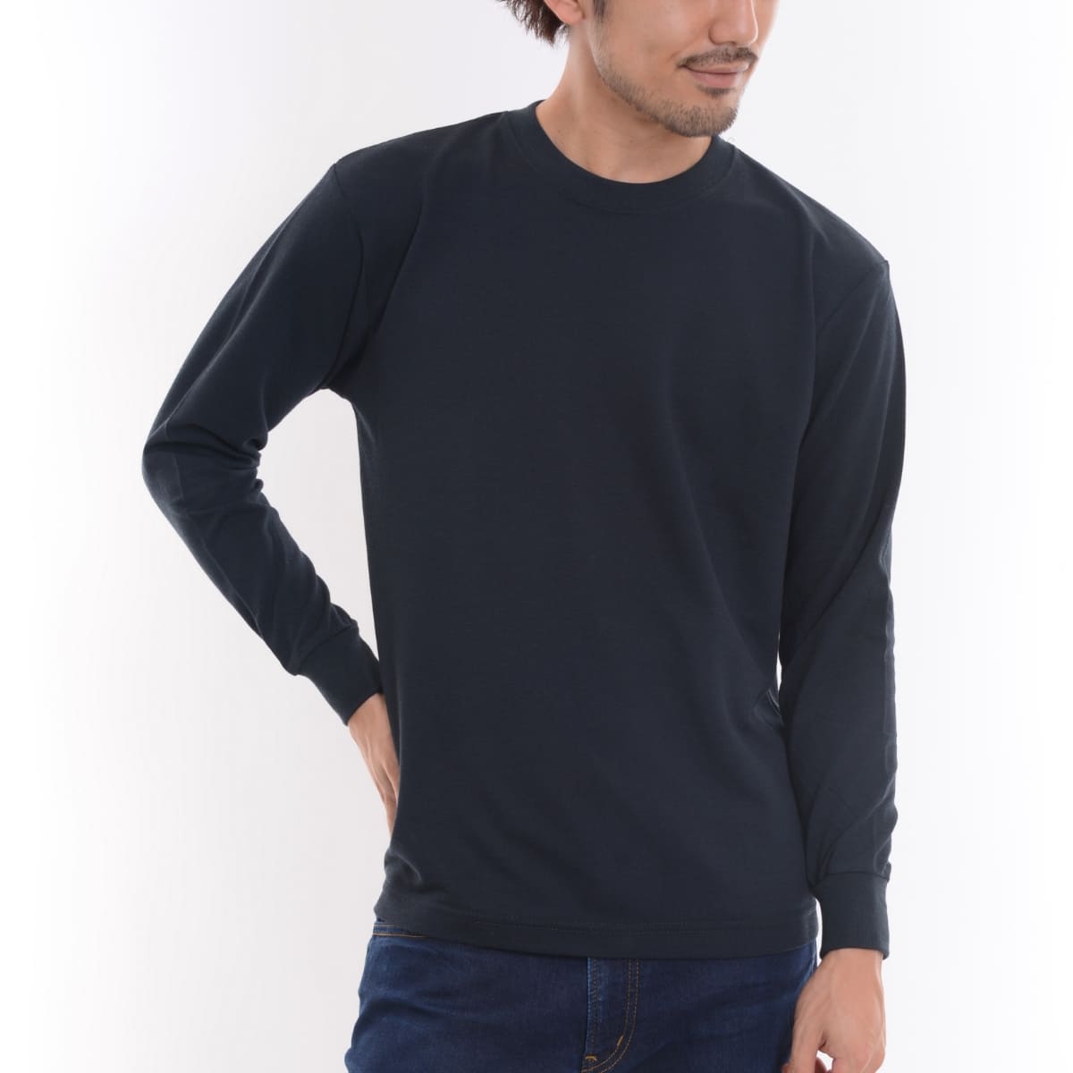 ハニカム 長袖Tシャツ（リブ有り） | ビッグサイズ | 1枚 | HNC-204 | ホワイト