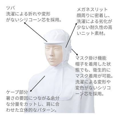 フード帽子（ケープ付）（1枚入） | ユニフォーム | 1枚 | KZN481 | ミントグリーン