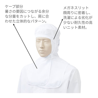 フード帽子（ケープ付・ツバなし）（1枚入） | ユニフォーム | 1枚 | KZN482 | サックス