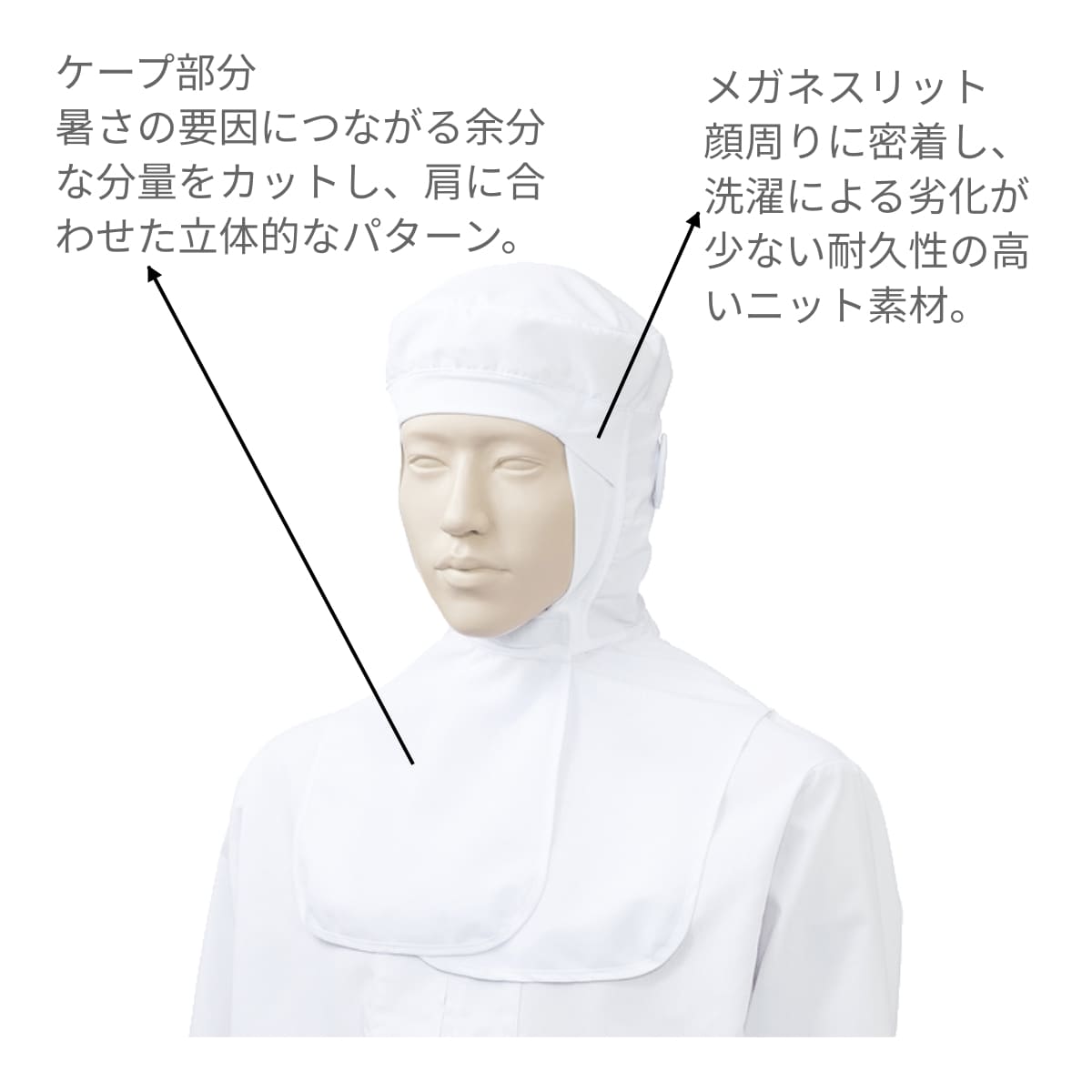 フード帽子（ケープ付・ツバなし）（1枚入） | ユニフォーム | 1枚 | KZN482 | ミントグリーン